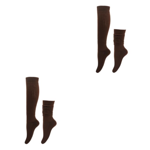 kurtrusly 2pcs/set Quick-drying And Elastic Slouch Socks Fit For All Feet Shape Extra Polyester Smooth Surface Soft Texture Coffee 2Set