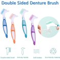 thumbnail image 3 of Denture Brush, 4 Pieces Small Toothbrush for Dentures, Multi-Layered Bristles Ergonomic Rubber Handle for False Teeth Cleaning, 3 of 7