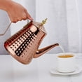 thumbnail image 2 of SANQIAHOME 1.6L(54oz) Stainless Steel Hammer Patterned Teapot With Removeable Infuser,Loose leaf cover,Copper, 2 of 12