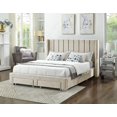 thumbnail image 2 of Creme Velvet Fabric Storage Bed w Wing Headboard - Queen, 2 of 2