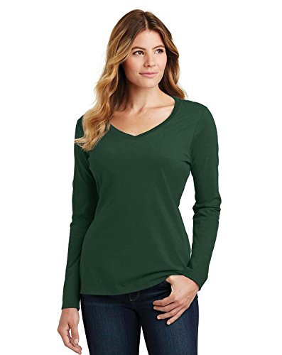 Port & Company 174 T-Shirt à Manches Longues pour Femmes, Favori des Fans, Col en V. LPC450VLS