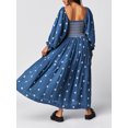 thumbnail image 3 of WIFORNT Robe Longue pour Femmes, Robe à Manches Longues à Encolure Carrée avec Broderie Florale, Robe Ample Évasée, 3 of 7