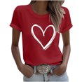 thumbnail image 3 of VKOYWKM T-Shirts Cœur Femmes Valentines Day T-Shirts T-Shirts Graphiques Cœur Hauts Mignons Vacances Manches Courtes T-Shirts Décontractés Col Rond T-Shirts Romantiques, 3 of 5