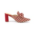 thumbnail image 3 of Unique Bargains Mules à Talon Bloc à Rayures avec Nœud pour Femmes, 3 of 7