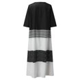 thumbnail image 4 of B91xZ Robes pour Femmes 2024 Robe Chemise à Manches Courtes Plissée Boutonnée Col en V Décontractée Travail Fluide, Noir m, 4 of 5