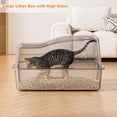 thumbnail image 4 of AKDSteel Stainless Steel Litter Box with Lid, Enclosed Litter Box with Cat Litter Mat and Scoop, Extra Large High Sided Cat Litter Trays Easy Clean Detachable, 4 of 7