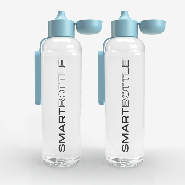 Smartbottle Sports Large Reusable Water Bottle, Baby Blue, 1000ml / 1L, 2-Pack