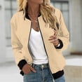 thumbnail image 1 of EQWLJWE Liquidation d'Été! Veste de Baseball Décontractée Mode pour Femmes avec Poches Zippées, 1 of 5