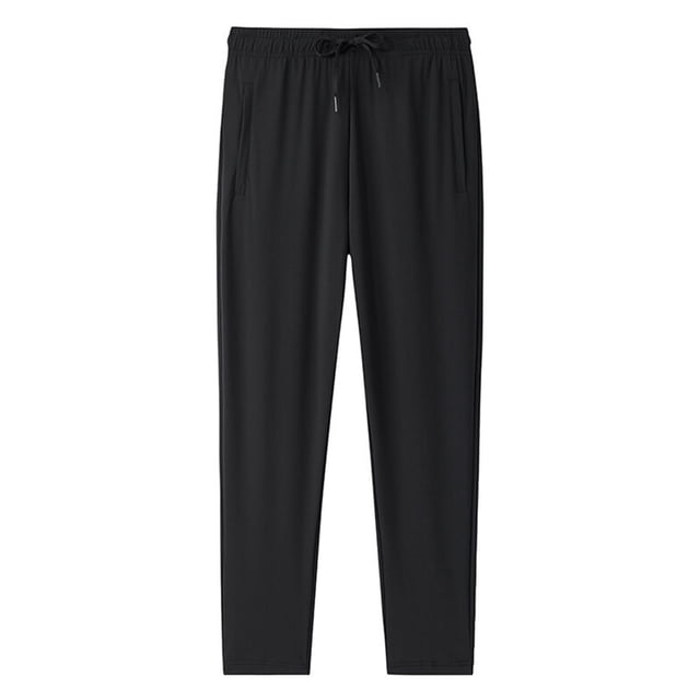 Plebaso Men's Silk Joggers Pants Drawstring Lightweight Athletic Pants Workout Running Sports Pants