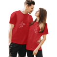 thumbnail image 1 of LUOGENLI T-shirts pour Femme pour Femmes T-Shirt à Col Rond à Manches Courtes Imprimé pour la Journée du Couple Tee T-shirts T-shirts pour Femmes Grande Taille Saint-Valentin T-shirts pour Femmes T-shirts Graphiques Pâques Rouge TTG, 1 of 4