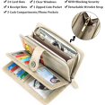 thumbnail image 3 of LAICAIW Women's Wallet Genuine Leather RFID Blocking Large Capacity Trifold Ladies Wallet, Light khaki, 5216, 3 of 7