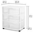 thumbnail image 2 of Sterilite Wide 3 Drawer Cart, White, 2 of 8