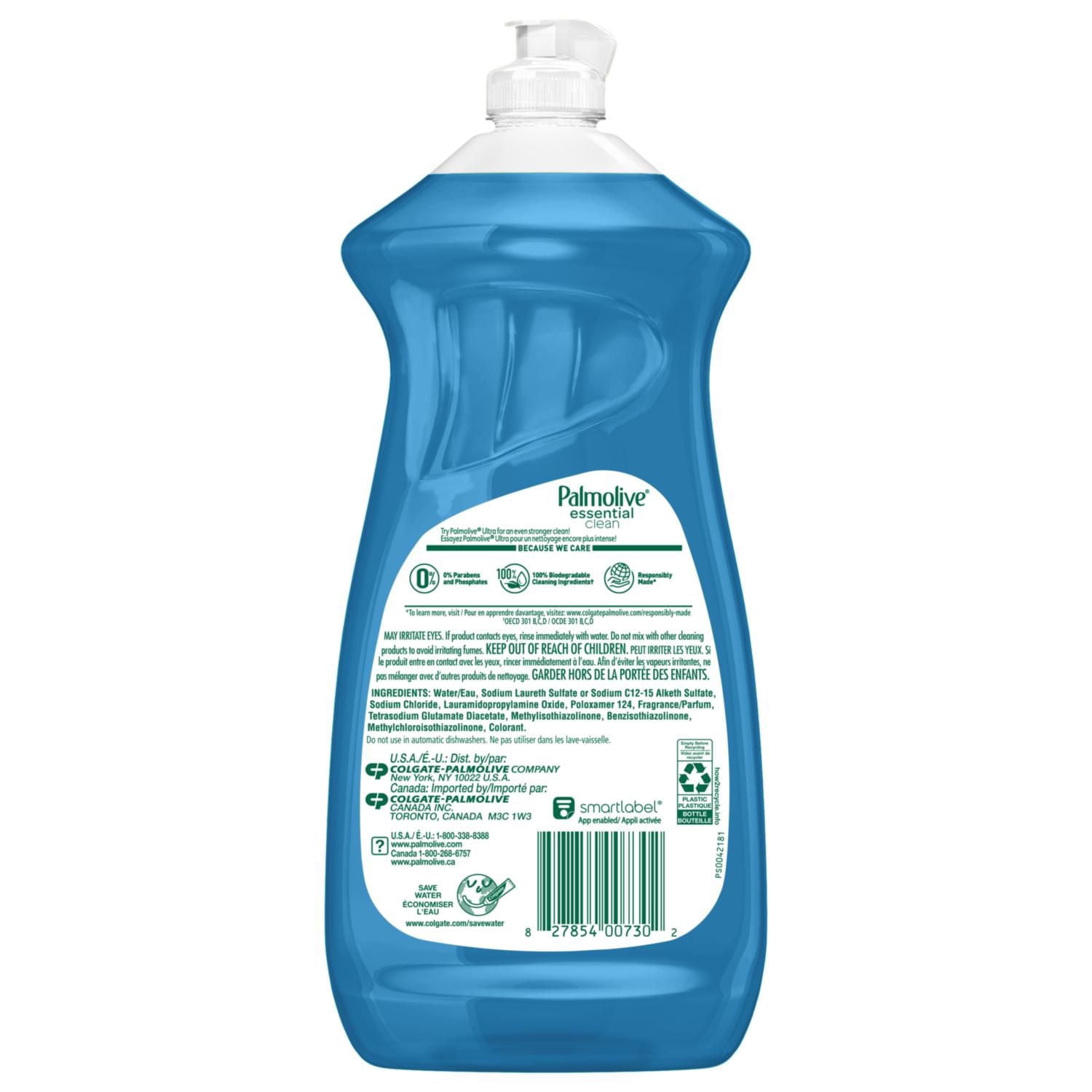 Savon à vaisselle liquide Palmolive Essential Clean, parfum d’agrumes + sel - 828 ml