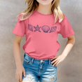 thumbnail image 2 of PMVFHDE Hauts Basiques pour Filles Hauts d'Été Tendance Manches Courtes pour Filles T-Shirt Décontracté Imprimé Col Rond Manches Courtes Rose, 10-11 Ans, 2 of 5