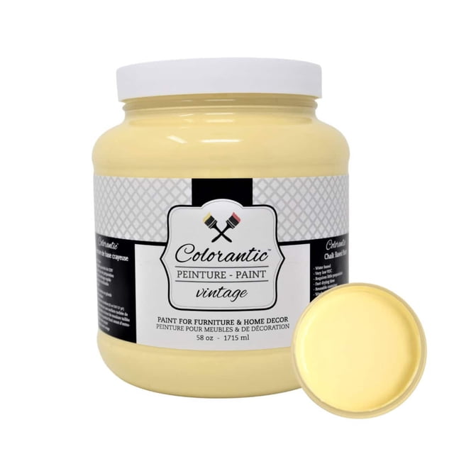 Colorantic | LEMON PIE Chalk Paint Based for Furniture DIY - LIGHT YELLOW - 58 oz