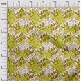 thumbnail image 3 of oneOone Velvet Lime Green Fabric Writing Abstract Texture With Text Dress Material Fabric Print Fabric By The Yard 58 Inch Wide, 3 of 4