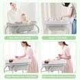 thumbnail image 2 of INFANS Baby Changing Table with Bathtub, Foldable Diaper Dresser Station with Removable Bath Support Wheels Waterproof Pad Storage Rack, Portable Nursery Organizer Stand for Newborn Infant, 2 of 9