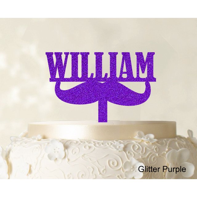 Custom Name Cake Topper Personalized Glitter Purple Cake Topper Color Option Available 5-7 Inches Wide