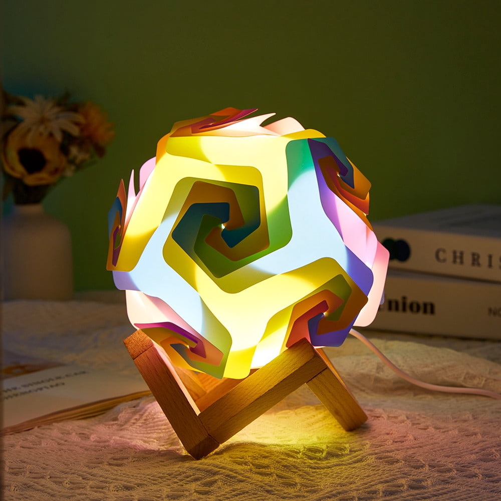 Lampe Bricolage Créative Rose Veilleuse Enfants, Veilleuse USB