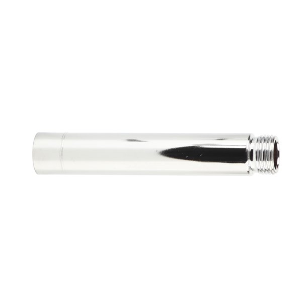 4-Inch Shower Head Extension Arm – 201 Stainless Steel, Round Tube, Silver Plated Finish, 1/2" Connectors
