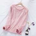 thumbnail image 2 of MeetoTime Women's Pajama Tops Fall Winter Fleece Keep Warm Long Sleeves Home Wear, 2 of 3
