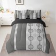 thumbnail image 2 of Erosebridal Cercle Géométrique Lit en Sac Taille Simple, Ensemble de Lit Lignes Abstraites, Décoration de Chambre Rétro, Réversible 7 Pcs, 2 of 5