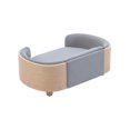 thumbnail image 3 of KOSSMAI Nature Solid Wood Velvet Padding Rocky Natural Wood 27 Inch Long Small Pet Bed Sofa, 3 of 5