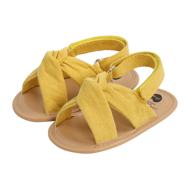 Diconna Breathable Summer Baby Girls Sandals, Solid Color Soft Sole Shoes