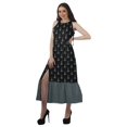 thumbnail image 3 of Moomaya Robe Longue Maxi de Fête pour Femmes en Rayonne Imprimée à Encolure Licou avec Fente avant, 3 of 4