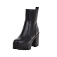 thumbnail image 1 of Babysbule Chaussures pour Femmes en Liquidation, Bottes Cavalières Courtes d'Extérieur pour Femmes d'Hiver à Semelle Épaisse, Imperméables, à Plateforme, Épaisses et Hautes, 1 of 9