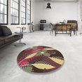thumbnail image 4 of Ahgly Company Tapis d'Intérieur Ronds de Style Transitionnel Lavables à la Machine, Laiton Vert, 7 Pieds Rond, 4 of 7