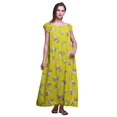 thumbnail image 1 of Bimba Printed Long Maxi Dress For Women Rayon Sleepwear Short Sleeve Nightgown, 1 of 4