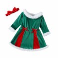 thumbnail image 2 of LSLJS Bambin Bébé Fille Robe de Noël Filles à Manches Longues Coutures Ensemble de Bandeau Robe pour Enfants Robes de Jeux pour Filles, 2 of 9