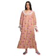 thumbnail image 1 of Moomaya Printed Nightdress For Ladies Cotton Ruffled Border Nursing Nightwear, 1 of 5