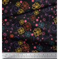 thumbnail image 2 of Soimoi Black Rayon Fabric Floral & Scroll Abstract Print Sewing Fabric Yard 56 Inch Wide, 2 of 3