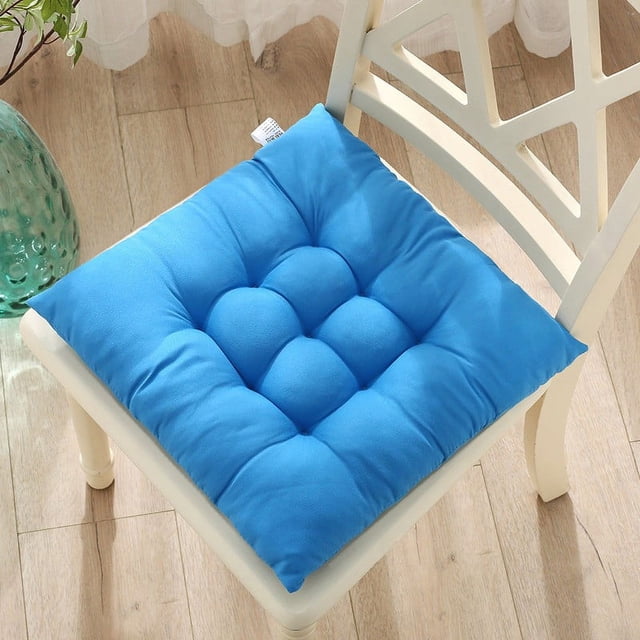 Solid Color Frosted Dining Chair Cushion, Thick Linen Fabric Seat Pad for Office Desk, Student, and Home Use (All Season)