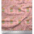 thumbnail image 1 of Soimoi Green Poly Georgette Fabric Circle Art Geometric Printed Fabric 1 Yard 52 Inch Wide, 1 of 5