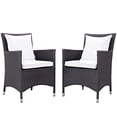 thumbnail image 1 of Modway Convene Chaises de Salle à Manger de Patio en Aluminium et Rotin, 2 Pcs - Mobilier de Patio EspressoWhite, 1 of 3