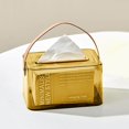 thumbnail image 1 of ziyahi Nordic Tissue Cover Tissue Dispenser with Handle for Office Kitchen Gold, 1 of 9