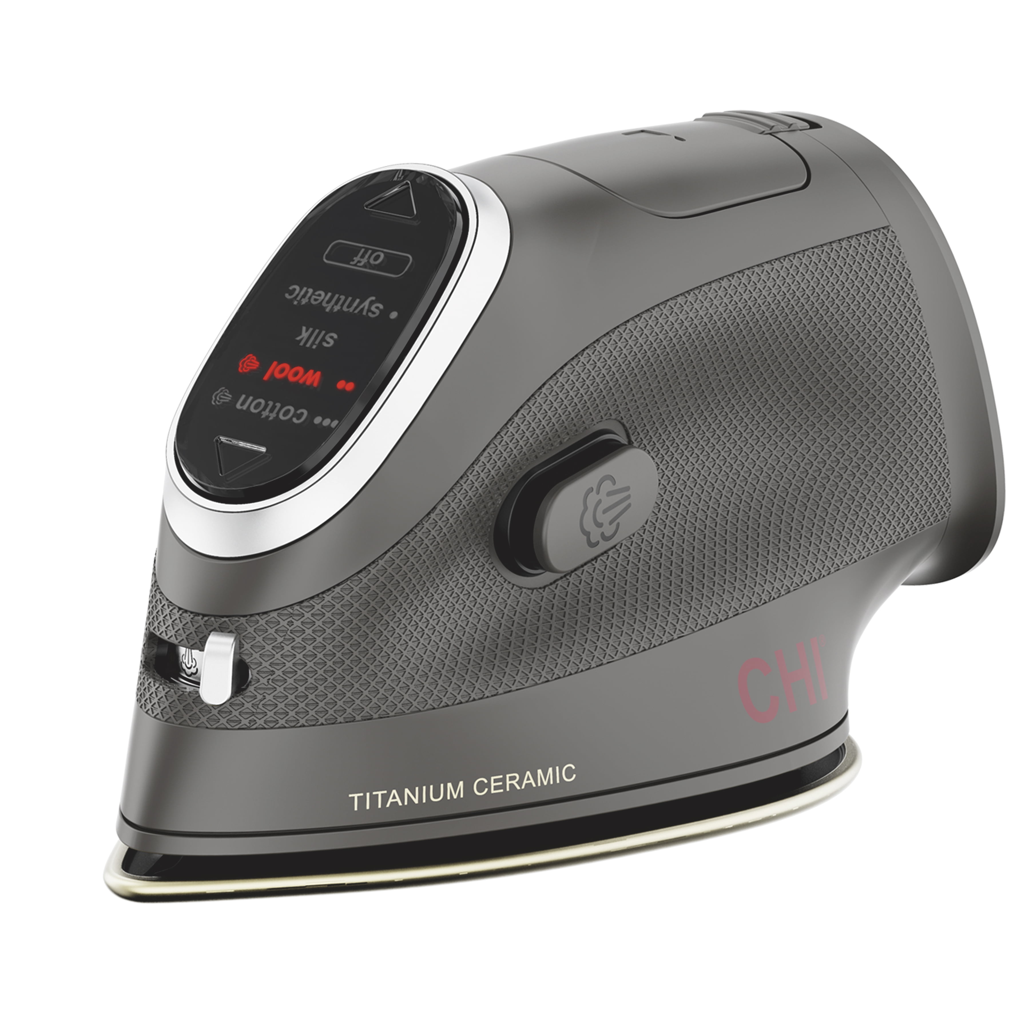 CHI Mini Steam Iron for Sewing, Quilting, Crafting and Travel, Titanium-Infused Ceramic Soleplate, 1000W, Black, 13120