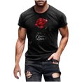 thumbnail image 1 of Weiqiqre T-Shirts pour Homme T-Shirt à Imprimé Graphique Col Rond Manches Courtes T-Shirt Décontracté Hauts, 1 of 4