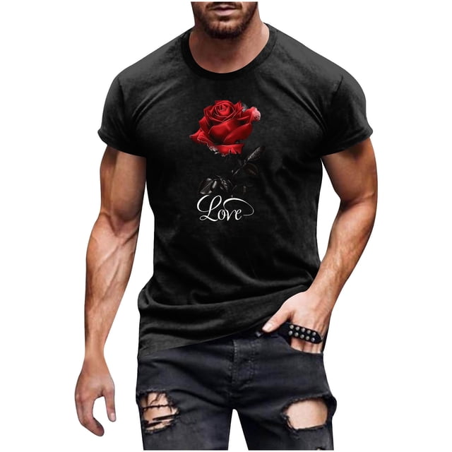 Weiqiqre T-Shirts pour Homme T-Shirt à Imprimé Graphique Col Rond Manches Courtes T-Shirt Décontracté Hauts