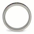 thumbnail image 2 of Bague en Fibre de Carbone Noire/rouge Polie Titane Taille 9.5, 2 of 6