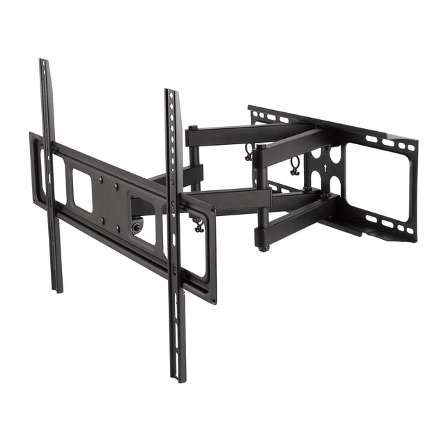 Promounts Full Motion TV Wall Mount, Dual Swivel Articulating Arms Extension Tilt Rotation TV Bracket for Most 37-85 Inches Flat/Curved Display, Hold 88lbs, Max VESA 600x400 (OMA6401)