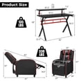thumbnail image 3 of Costway Gaming Desk & Chair Set 48" Computer Desk & Massage Recliner Chair Black + Red, 3 of 3