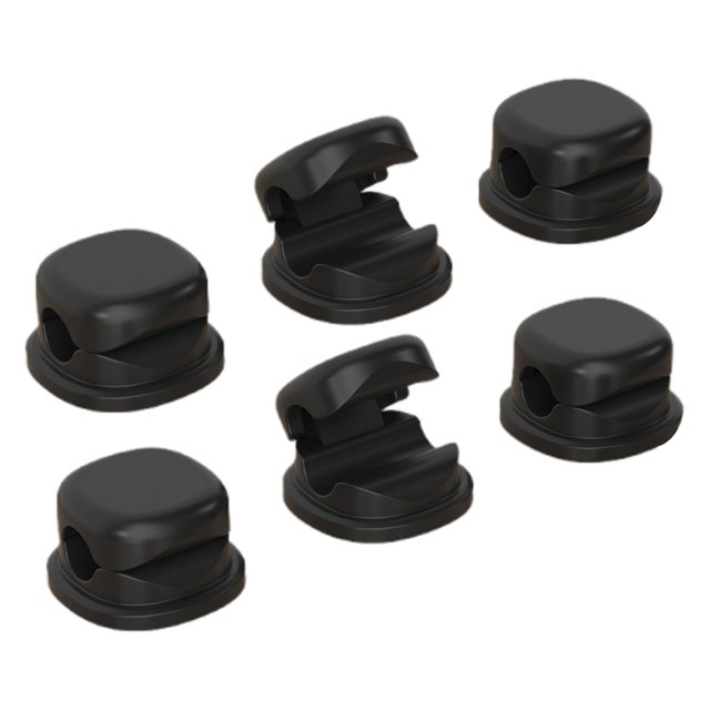 Self Adhesive Cable Holder Pack Of 6 Desk Cable Organiser Management Cable Organiser Cable Holder Desk Charging Cable Organiser For Bedside Table (6 Pieces)