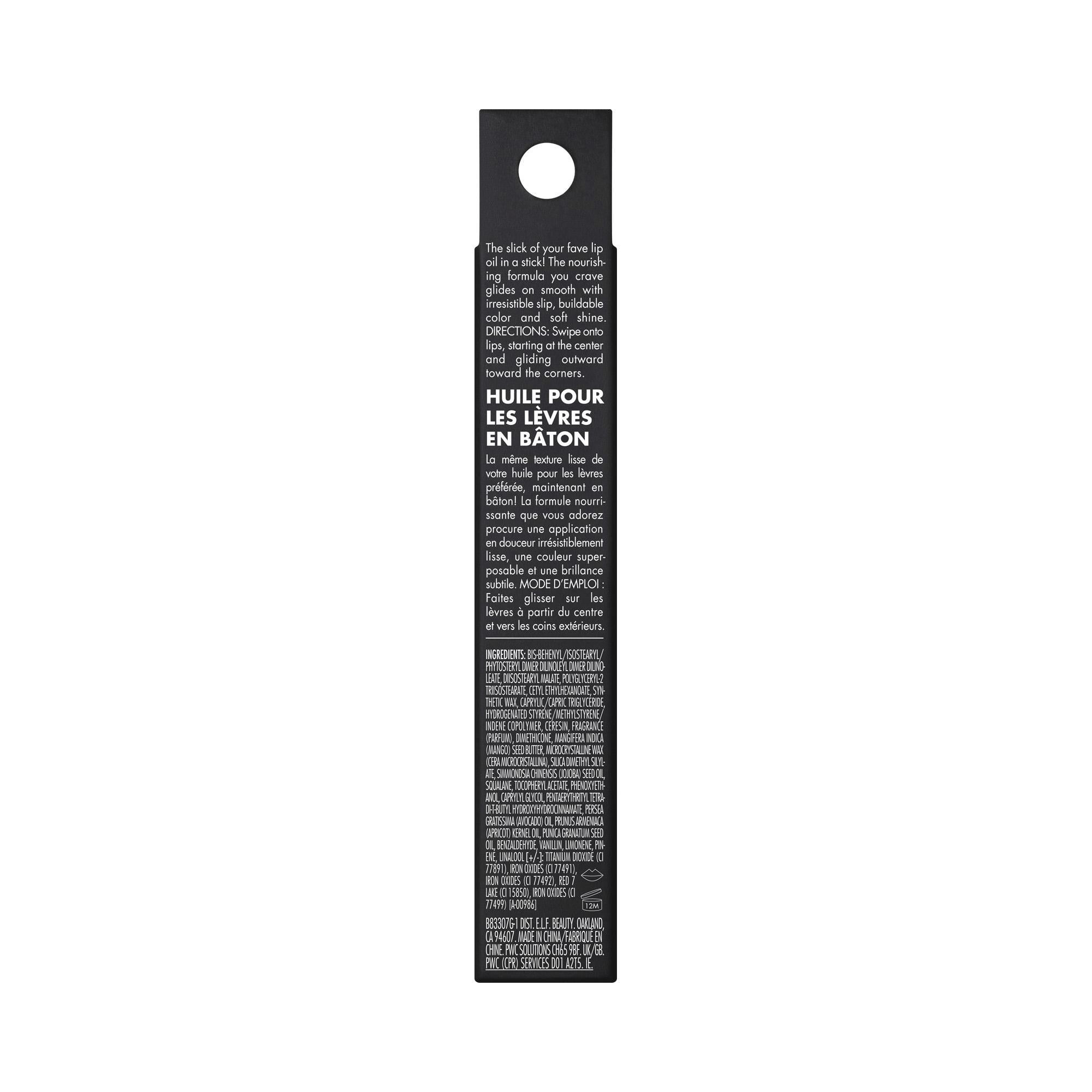 e.l.f. Cosmetics Glow Reviver Lip Oil Stick, Rose Latte, 3.4 g