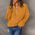thumbnail image 4 of HWRETIE Women V Neck Ruched Blouse Solid Color Long Sleeve Casual Pullover Top, 4 of 7