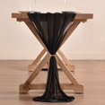 thumbnail image 2 of Chiffon Table Runner 28.4x120.1 Inches Sheer Wedding Runner Romantic Rustic Table Runner for Wedding Party Baby Shower Decorations,Black, 2 of 7