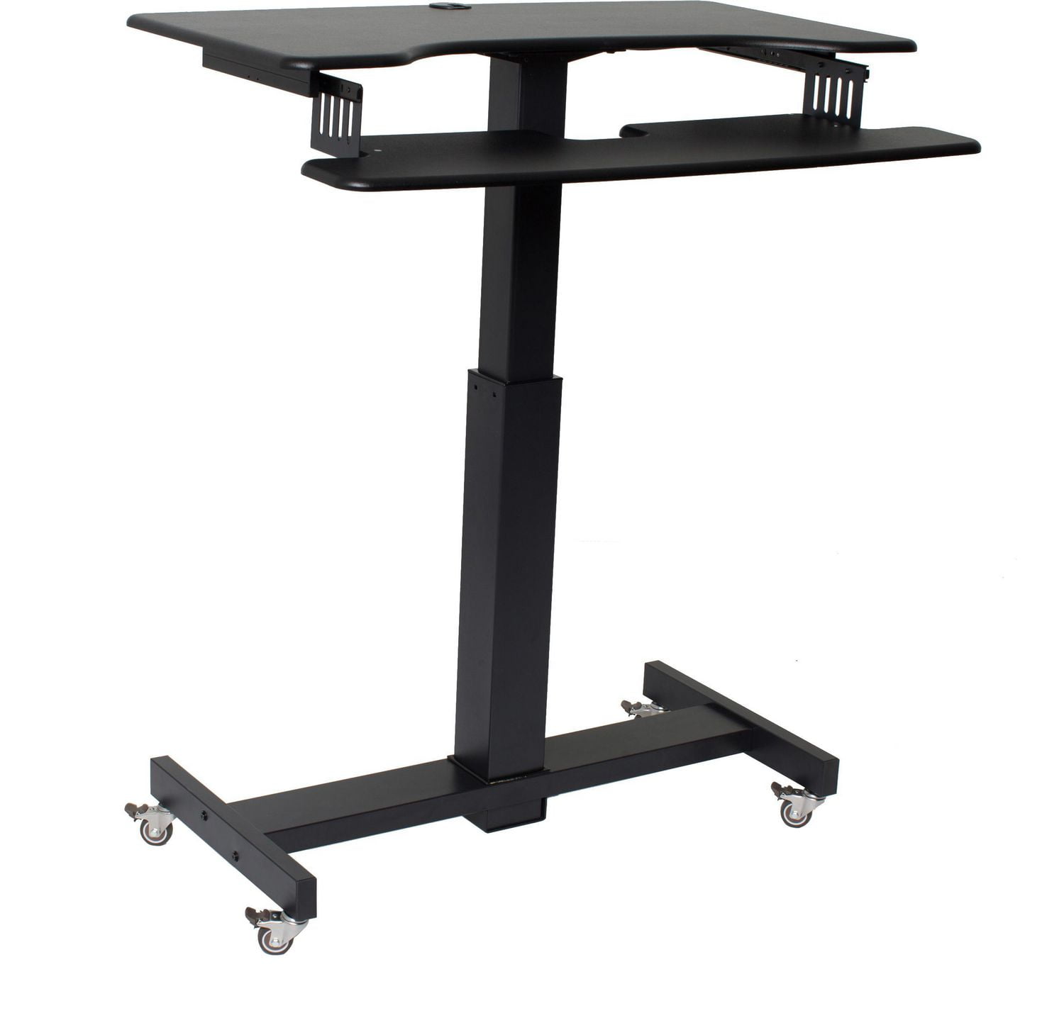 Rocelco Bureau debout mobile réglable en hauteur de 40 "- Bureau assis à domicile Bureau à domicile pour ordinateur d'école Élévateur de poste de travail pour ordinateur d'école - Plateau à clavier à